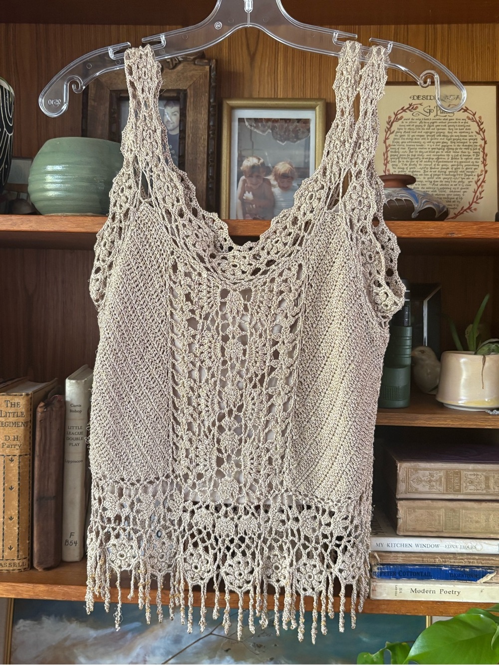 Vintage Boho Chic Fringe Tank M